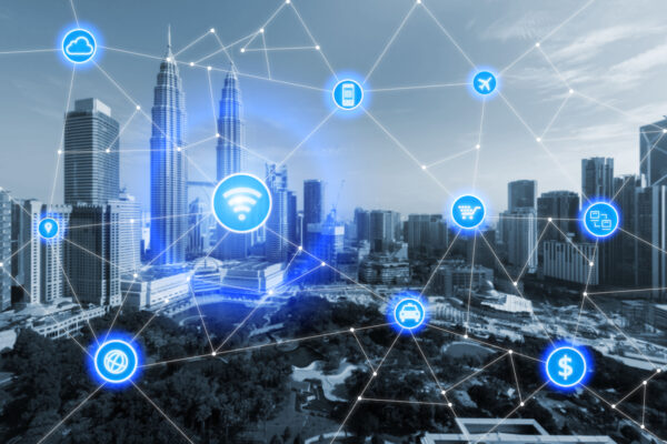 Smart city and wireless communication network, business district